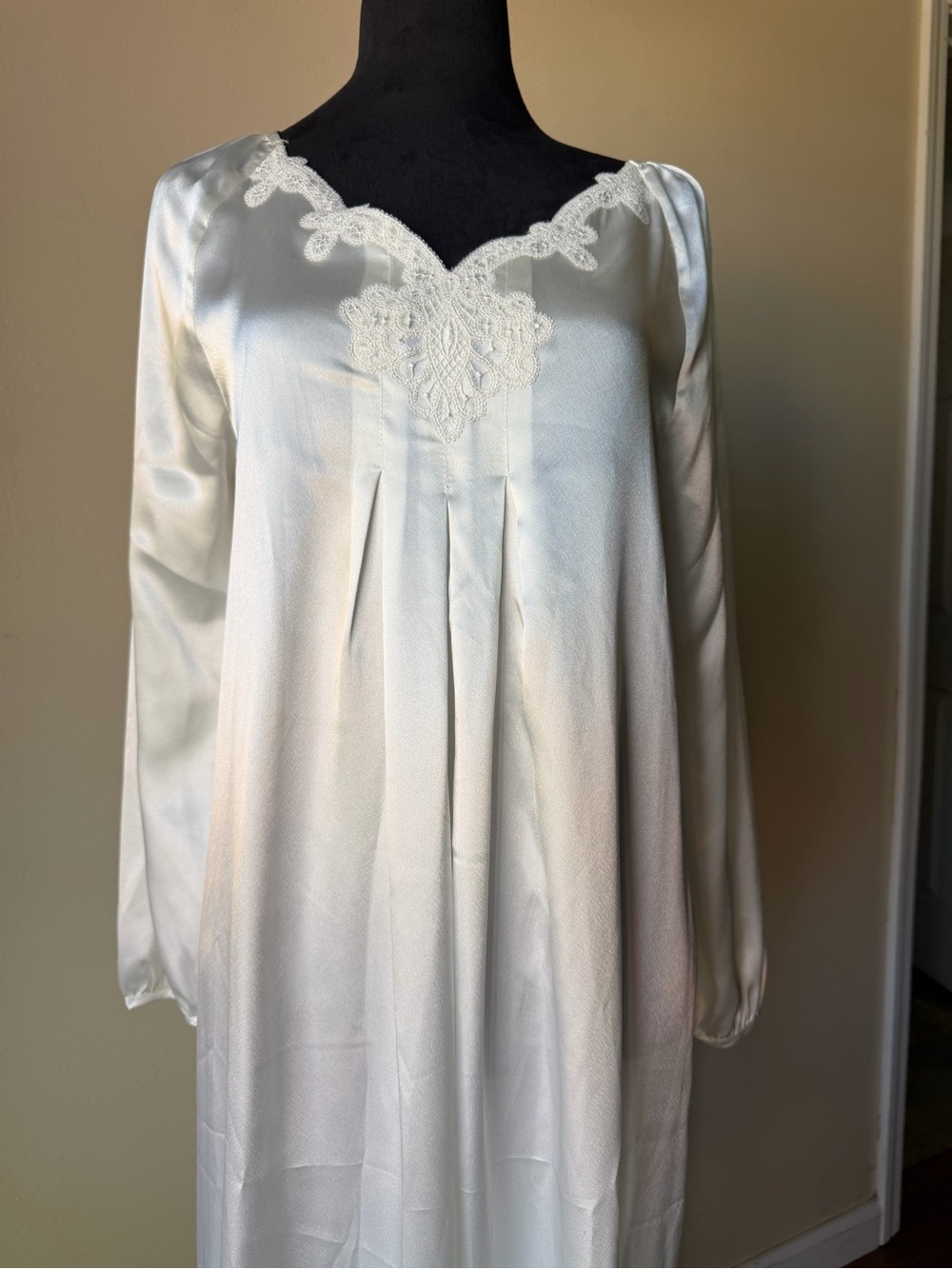 Vintage Oscar de la renta nightgown lace silky creamy white bridal xs - Picture 2 of 7
